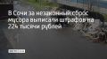 С начала года административными комиссиями Сочи рассмотрено 190 дел о нарушениях правил благоустройства, связанных с незаконным сбросом мусора