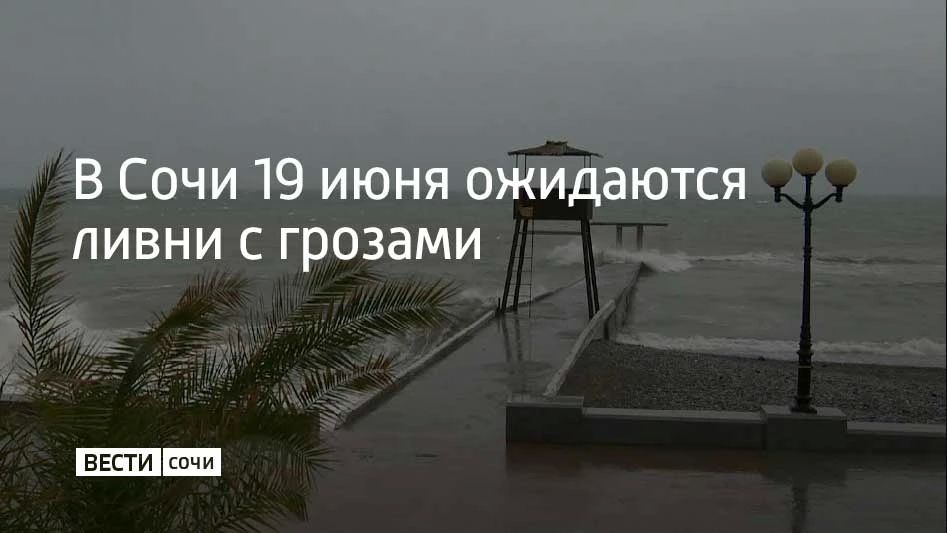 Утром и днем 19 июня в Сочи и на федеральной территории Сириус прогнозируется ухудшение погодных условий