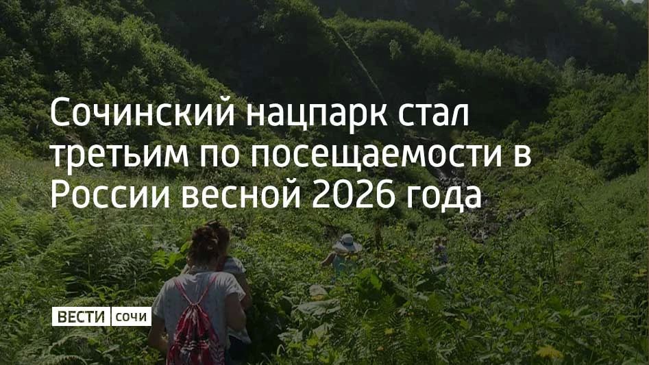 Сочинский национальный парк вошел в тройку самых посещаемых особо охраняемых природных территорий России по итогам весны 2026 года