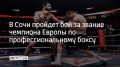 В горном кластере Сочи 22 августа пройдет турнир по профессиональному боксу