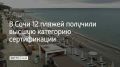Сертификаты соответствия наивысшему стандарту национальной классификации пляжей "Синий флаг" получили 12 пляжей, сообщили в администрации Сочи