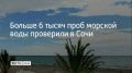 Роспотребнадзор исследовал 6079 проб морской воды в Сочи, сообщили в администрации курорта